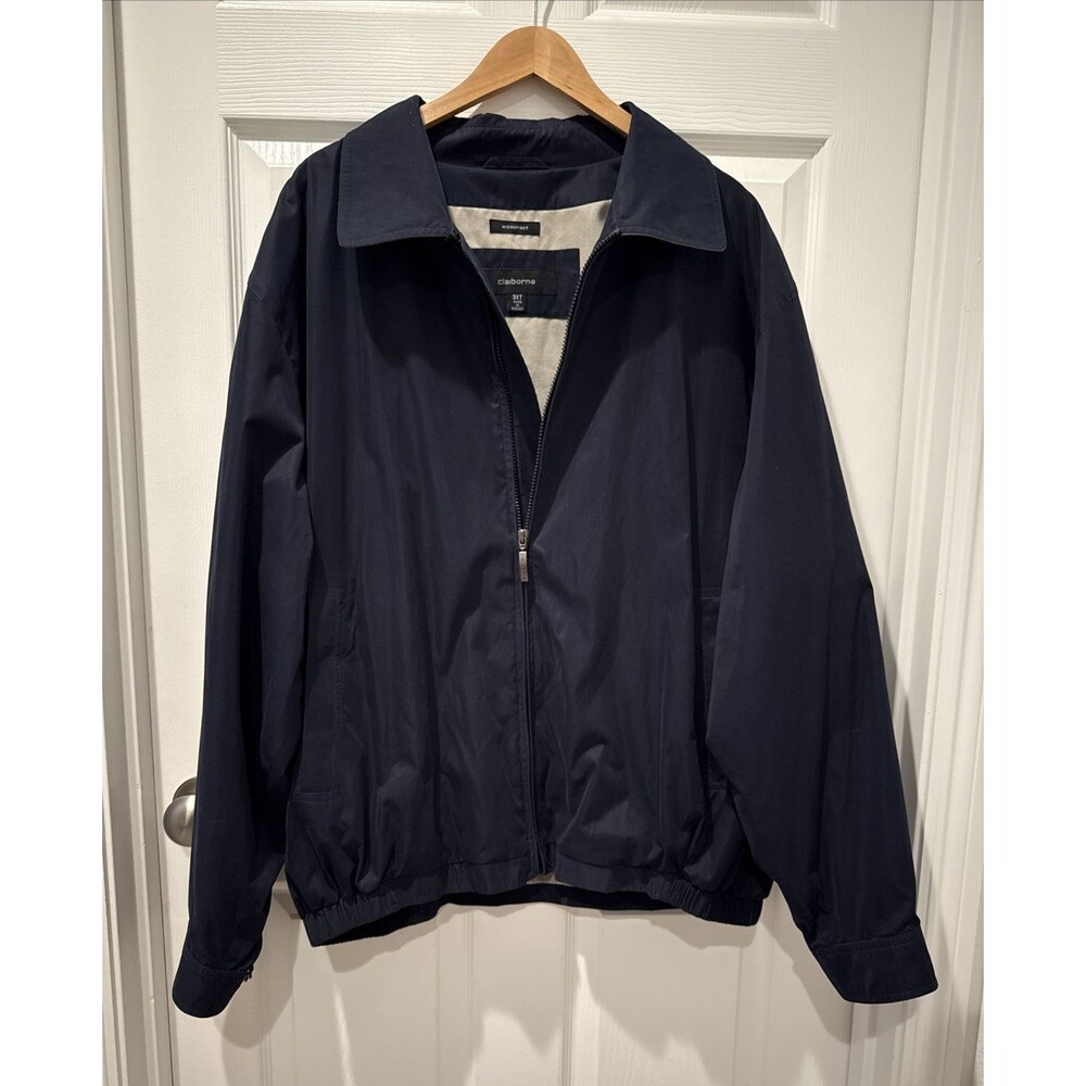 Claiborne Men’s Microfiber Jacket 3XT Black Full Zip Rare Made in Russia